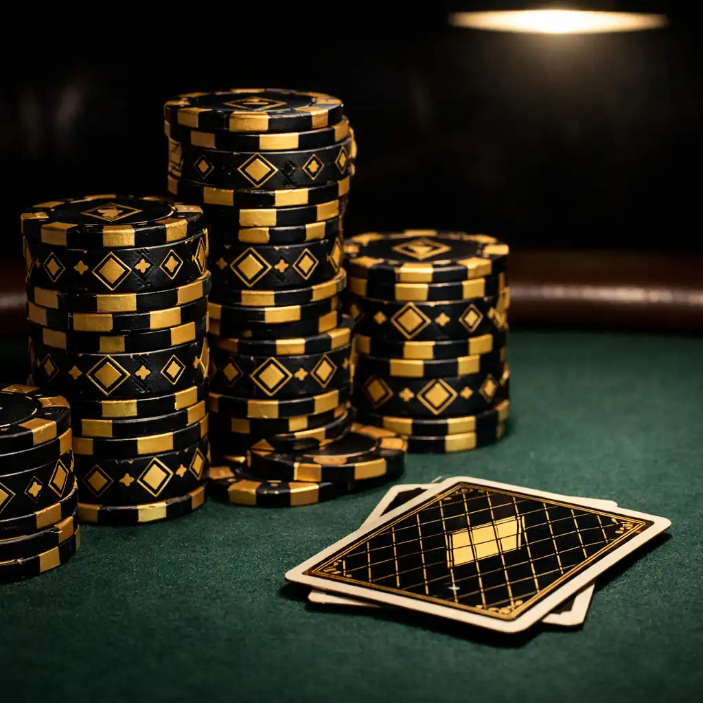 Poker table with custom ceramic chips